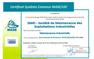 SMEI renouvelle sa certification MASE.