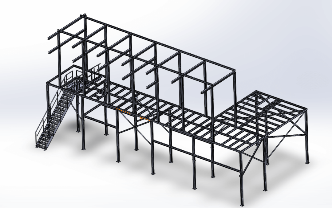 vue 3D de la structure de la plateforme