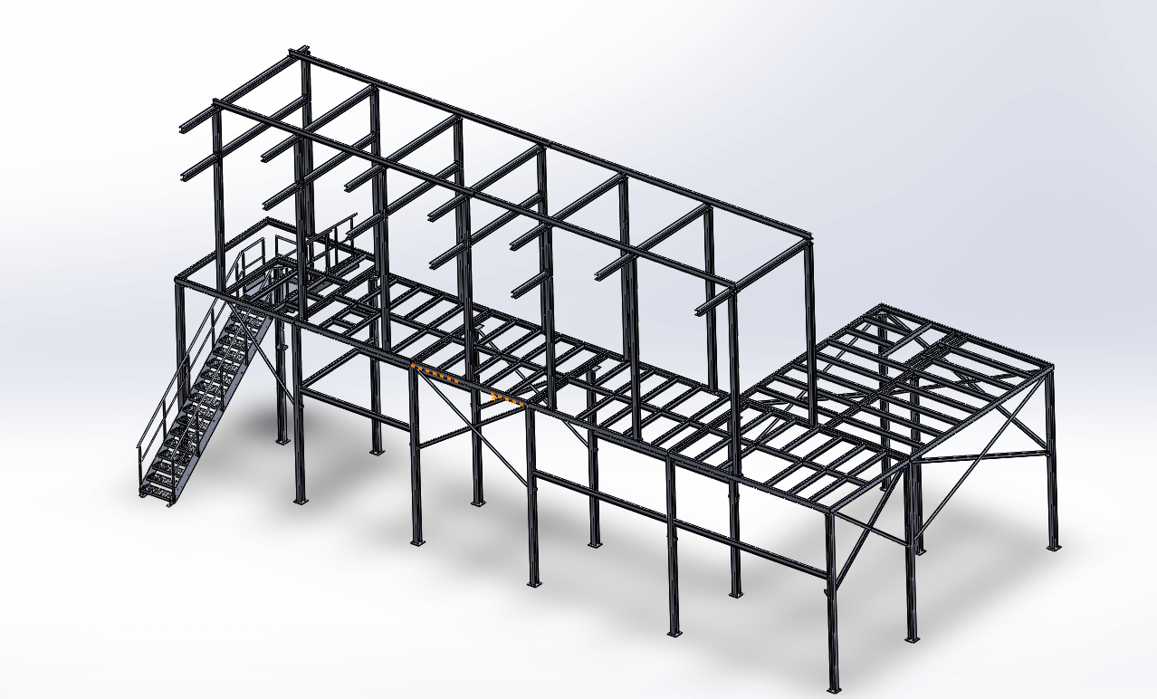 vue 3D de la structure de la plateforme